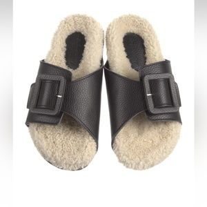 Definery black Leather sandals